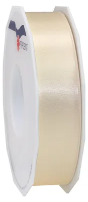 Polyester-Satinband, Crème, 25 m x 25 mm