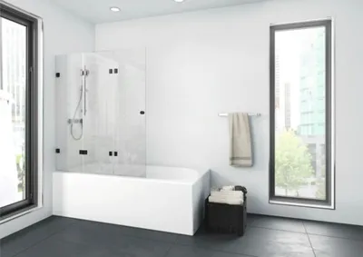 Obrázek produktu pro Vanová zástěna 3dílná Aurlane Black Soul 3 120x140 cm čiré sklo barva profilu černá BWF311