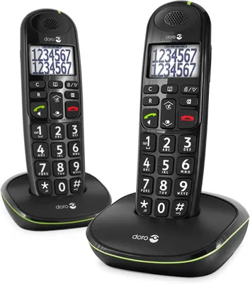 Image de Doro Phone EASY 110 DUO Téléphone sans fil à faible rayonnement, identification de l'appelant, fonction mains libres, DECT