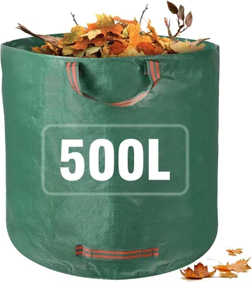 Imagen del producto de Bolsas para residuos de jardín, de 500 litros, color verde, reutilizables