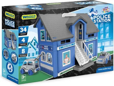 Obrázek produktu pro Play House - Policejní stanice plast + 3ks auta + 1ks helikoptéra