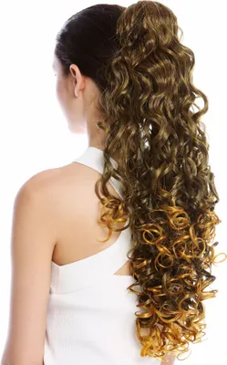 Produktbild von WIG ME UP Zopf Pferdeschwanz Voluminös Gelockt Lang Schwarz Blond MKB-21-V-2T144