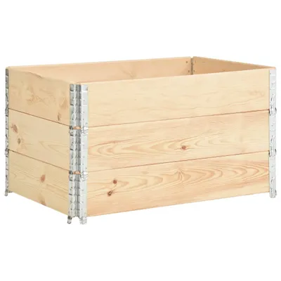 Produktbild von vidaXL Paletten-Aufsatzrahmen 3 Stk. 50×100 cm Kiefer Massivholz