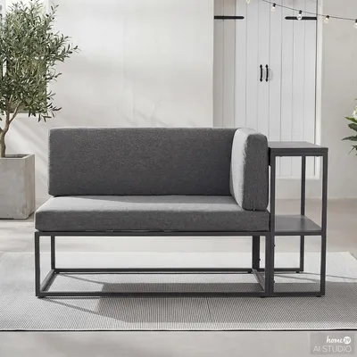 Produktbild von home24 Balkonsofa - Stahl / Webstoff - Grau