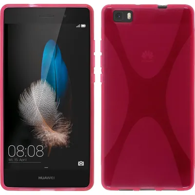 Produktbild von PhoneNatic Case kompatibel mit Huawei P8 Lite 2015 (1.Gen.) - pink Silikon Hülle X-Style + 2 Schutzfolien