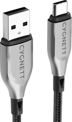 Produktbild von CYGNETT, USB-C / USB-A Armoured 60W Kabel 50cm, Schwarz