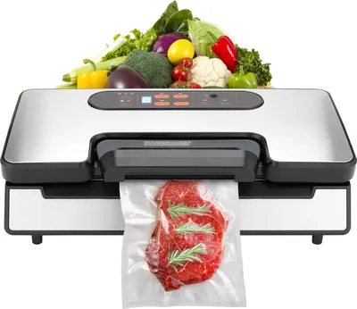 Immagine prodotto di Sigillatrice sottovuoto di SucceBuy per la conservazione e lo stoccaggio degli alimenti, potente sistema di sigillatura da 90 Kpa con sacchetti sigillanti