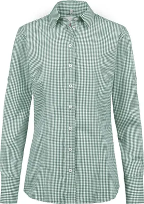 Produktbild von Greiff BASIC Damen Bluse Langarm Kent Regular vichy karo Grün 34