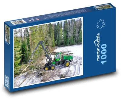 Produktbild von Puzzle 1000 Winterliche Waldholzernte - martinpuzzle