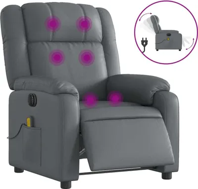 Produktbild von vidaXL Massagesessel Elektrisch Grau Kunstleder