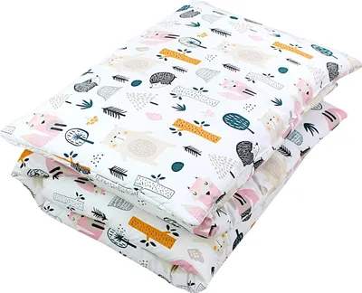 Zdjęcie produktu dla TupTam kołdra dziecięca wzorzysta zestaw kołdra całoroczna kołdra poduszka płaska poduszka 2 szt, kolor: Forest / Beige, rozmiar: 135x100 cm