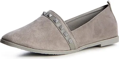 Produktbild von topschuhe24 1326 Damen Slipper Loafer Ballerina Mokassins Velours, Farbe:Grau, Größe:38 EU