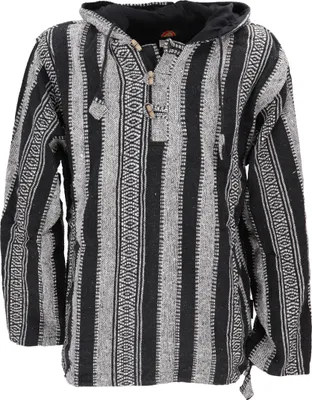 Produktbild von Guru-Shop Kapuzenpullover Herren Goa Kapuzenshirt, Baja Hoodie, Boho Style Kapuzenpullover - schwarz schwarz XXL