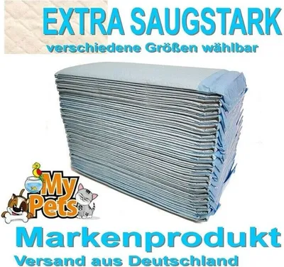 Produktbild von MyPets® 10 Stück Trainingsunterlagen 45 x 60 cm Welpenunterlagen Welpen Toilette Hundeklo Urin