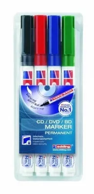 Produktbild von Edding 8400, Schwarz, Blau, Grün, Rot, Rundspitze, Mehrfarbig, 0,5 mm, 1 mm, Tinte auf Wasserbasis