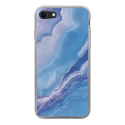 Produktbild von MuchoWow® Handyhülle Schutzhülle Hülle für iPhone 8 Natursteine - Lila - Mineralien Silikon Softcase Handy Hülle - Schutzhaube