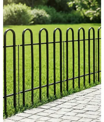 Immagine prodotto di Recinzione metallica da giardino - Recinzione decorativa - 5 pezzi - 61 cm - Nero