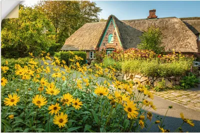 Produktbild von ARTland Wandbild, selbstklebend Historischer Hof mit Bauerngarten Keitum Größe: 120x80 cm