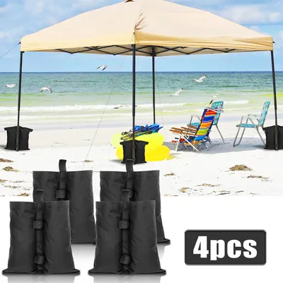 Produktbild von 4X Pavillon Sandsäcke Outdoor-Sandsack Pavillon Gewichte 4er Set in schwarz – mit Sand, Splitt, Kies etc. befüllbar Füllvolumen pro Stück ca. 11.5 kg robust Waterproof