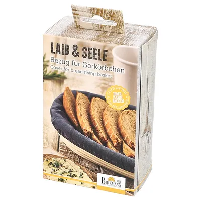 Image de BIRKMANN Housse pour panier de fermentation, oblongue, L 42 x l 17 cm, 100% coton, Oeko-Tex® Standard 100, lavable