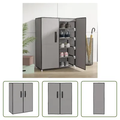 Produktbild von The Living Store Schuhschrank Grau 60x28x90 cm Stoff