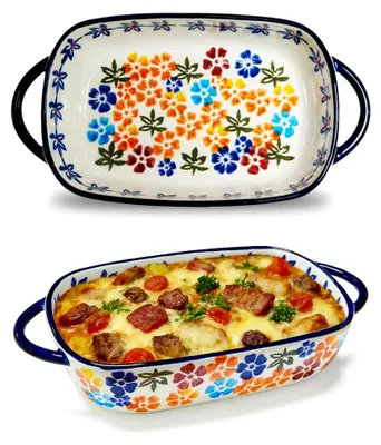 Produktbild von Keramik Auflaufform, Lasagneform mit Griffen, für Aufläufe und Tiramisu