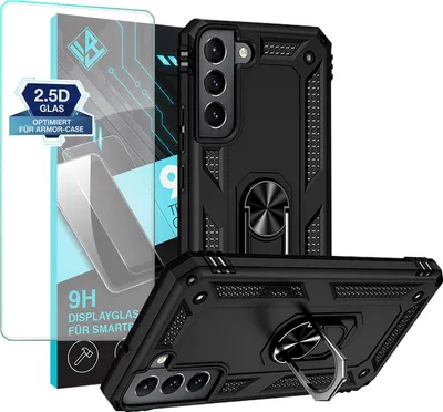 Produktbild von Armor Outdoor Handyhülle für Samsung Galaxy S22 Handy Panzer Case Schutzhülle mit 9H Displayglas Displayschutz Farbe: Schwarz