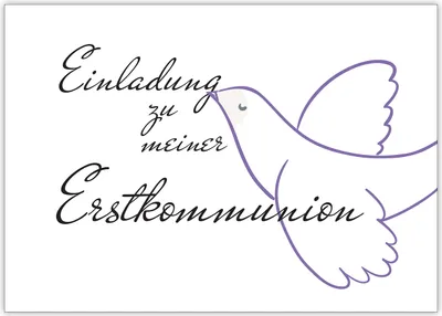Produktbild von 4x Moderne Einladungskarte mit Taube: Einladung zu meiner Erstkommunion
