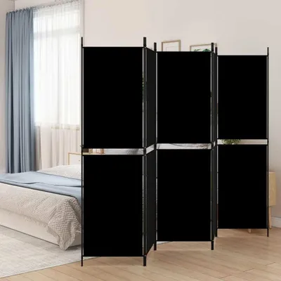 Produktbild von The Living Store 5-tlg. Paravent Schwarz 250x180 cm Stoff