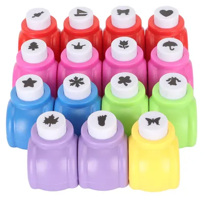 Motivlocher-Set, 15-teilig, Papierstanzer für Kinder, Basteln