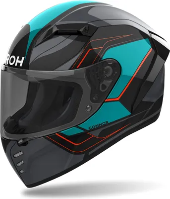 Zdjęcie produktu dla Kask pełnotwarzowy AIROH Connor Dunk Grey Black Green Shiny rozmiar XXL