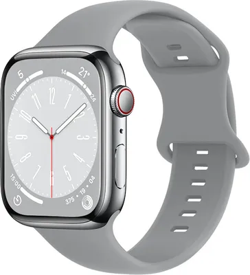 Produktbild von BStrap Smooth Silicone Armband für Apple Watch 42/44/45mm, gray