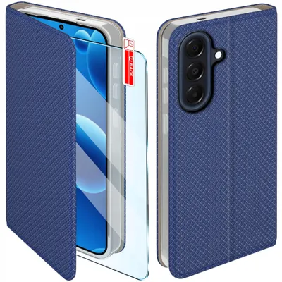 Produktbild von Klapphülle für Samsung A37 5G, verschließbar, dunkelblau + Displayschutzglas