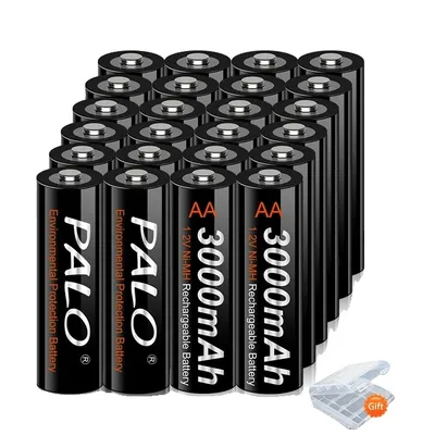 Obrázok produktu pre Nabíjacie batérie AA, 100% originálne, kapacita 3000 mAh, prednabité, 1,2 V, 24 batérií AA