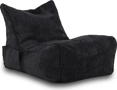 Produktbild von Ecopuf Fuzzy, Sessel Chaise Longue, Sitzsäck Bean Bag 60x80, Schwarz Sz19, 60x80