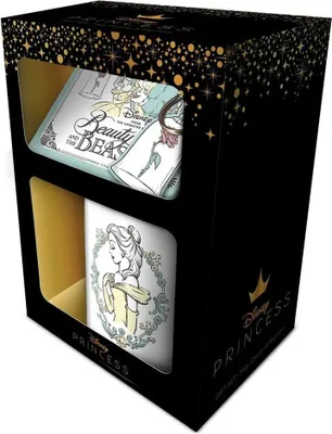 Immagine prodotto di Set regalo Disney La Bella e la Bestia (tazza, sottobicchiere e portachiavi)