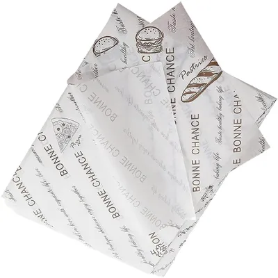 Produktbild von Wachspapier für Lebensmittel - 100 Blatt antihaftbeschichtetes Pergamentpapier - Zum Einwickeln von Burgern, Pizza, Sandwiches und Fleisch - 100 Stück