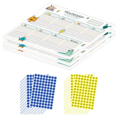 Produktbild von PRICARO Wochenplaner, "Monsters", magnetisch, A4, 25 Blatt, 3 Stück