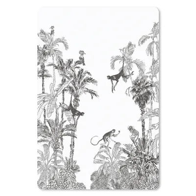 Produktbild von MuchoWow® Mauspad Mousepad Dschungel - Schwarz - Weiß - Affe 40x60 cm - Mousepads - Maus Mat - Pad - Mausunterlage - Schreibtisch Accesoire