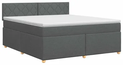 Productafbeelding van vidaXL Boxspringbed met matras, donkergrijs, 160 x 200 cm, gestoffeerd