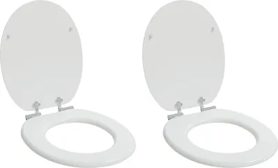 Zdjęcie produktu dla Deska toaletowa z samoodblokowaniem 2 pcs Biały 44 x 38 cm
