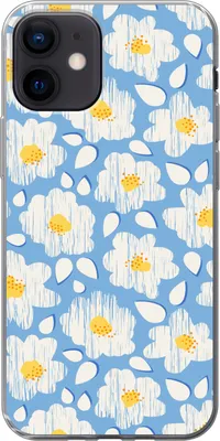 Produktbild von MuchoWow® Handyhülle Schutzhülle Hülle für Telefoonhoesje iPhone 12 Mädchen - Blumen - Blau - Muster - Mädchen - Kinder - Kinder - Kind Silikon Softcase Handy Hülle - Schutzhülle