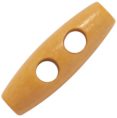 10 Holzknöpfe länglich 30 mm gelacktes Holz Öffnung 5 mm