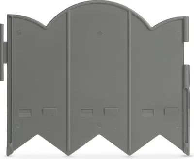 Produktbild von 12x Gartenbegrenzung / Rasenkante / Gartenzaun – Kunststoff-Gartenkante – 20 x 17,5 cm – Grau – 12 Stück pro Set – Für Blumenbeete, Rasenflächen und Gartenwege [11468M]
