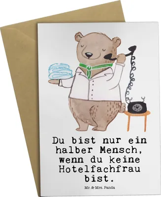 Produktbild von Mr. & Mrs. Panda valentinstagskarte Hotelfachfrau Herz - Weiß - Geschenk, Hotelkauffrau, einladungskarten, Spruch, weihnachtskarten, Ausbildung, hochzeitskarten, Lustig