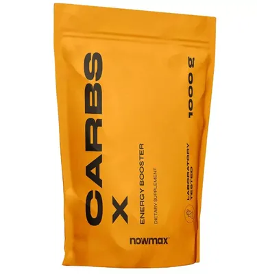 Produktbild von nowmax® Carbs X Energy Booster 1 kg Orange – Kohlenhydrate & Energie für Sport