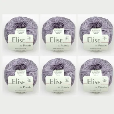 Obrázok produktu pre 6x Elise od Permin – luxusná bavlneno-kašmírová priadza (25 g/115 m) (25 moruša)