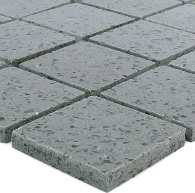 Produktbild von Mosaikfliesen Quarz Kunststein Grau 48