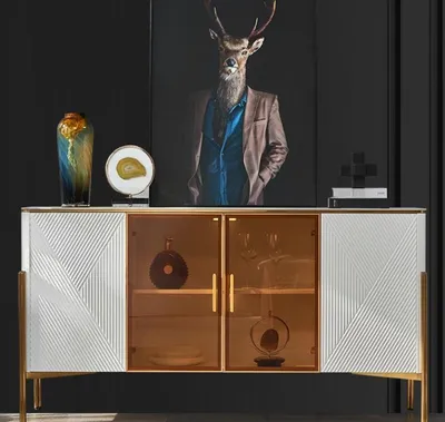 Image de Commode Étagères Design Salon Meubles Bois Nouveau Sideboard Armoire