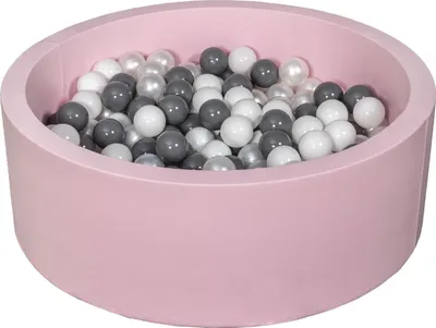 Image de Piscine à balles aire de jeux + 300 balles rose blanc, perle, gris